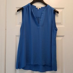 Chaus blue sleeveless sheer blouse
